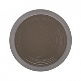 Assiette plate ronde 23cm basalte en grès - A l'unité