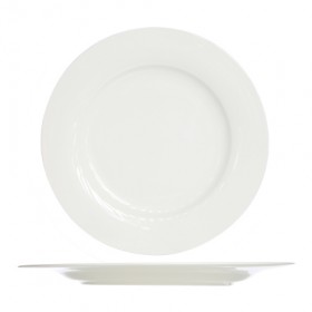 Assiette plate ronde 23cm blanche en porcelaine - Lot de 4