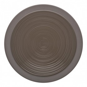 Assiette plate ronde 14cm basalte en grès - A l'unité