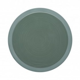 Assiette plate ronde 29cm vert argile en grès - A l'unité