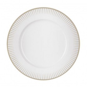 Assiette plate ronde blanche 28.5cm en porcelaine avec motif gris