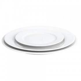 Assiette plate ronde blanche 28cm en porcelaine - Lot de 3