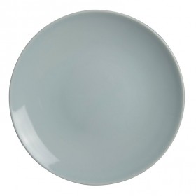Assiette plate ronde bleu clair en porcelaine 21cm