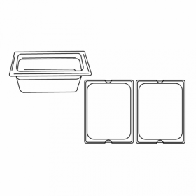 Bac gastronorme GN 1/2 polycarbonate 32,5 x 26,5 x 15cm transparent