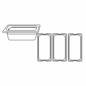 Bac gastronorme GN 1/3 polycarbonate 32,5 x 17,6 x 10cm transparent