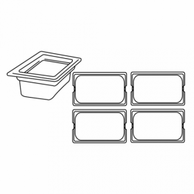 Bac gastronorme GN 1/4 polycarbonate 26,5 x 16,2 x 15cm transparent