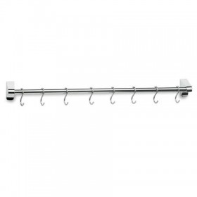 Barre à ustensiles - 6 crochets 40cm en inox