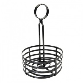 Porte-condiment 15.5 x 24cm noir en fer