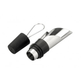 Bec verseur et bouchon pour bouteille de vin - Inox