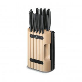 Bloc porte-couteaux de 11 pièces en bois de hêtre