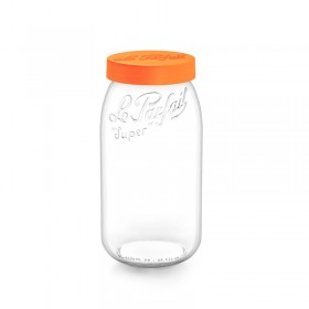 Bocal en verre 3L avec couvercle a vis orange 110mm - famila wiss - le parfait