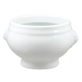 Bol potage tête de lion blanc 12cm en porcelaine - Lot de 4