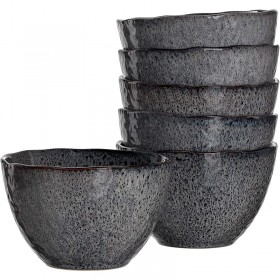 Bol rond céramique 15,3cm gris - Lot de 6