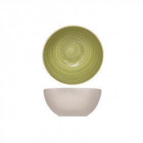 Bol rond vert 14.5cm en grès - Lot de 6