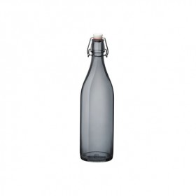 Bouteille en verre gris 1 L avec bouchon mécanique 8 x 8 x 32 cm