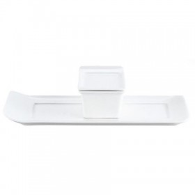 Cassolette carrée blanche 8cl en porcelaine - Lot de 12