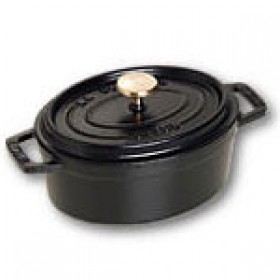 Cocotte en fonte ovale 15 cm noir mat