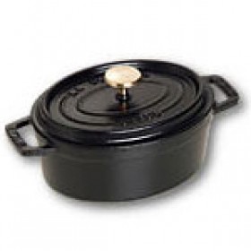 Cocotte en fonte ovale 17 cm noir mat