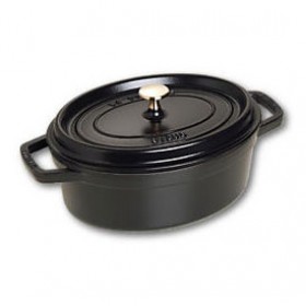 Cocotte en fonte ovale 27 cm noir mat 