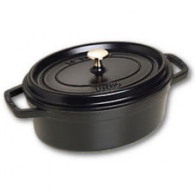 Cocotte en fonte ovale 29 cm noir mat