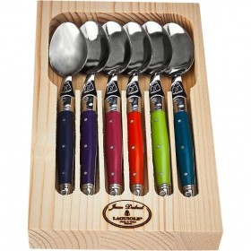 Coffret 6 cuillères à café  acier inoxydable manche ABS couleurs multiples