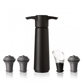 Coffret pompe à vide noire + 3 bouchons + 1 anti-goutte