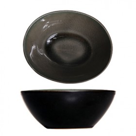 Coupelle ronde noire et verte 10.5cm - Lot de 6