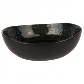 Coupe ronde noire et verte 19cm - Lot de 6