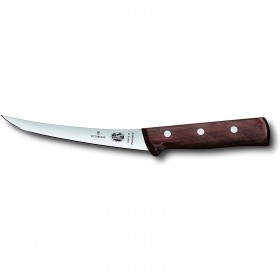Couteau à désosser lame courbée 15cm - manche bois palissandre brun