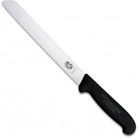 Couteau à pain lame dentée 21cm manche synthétique noir