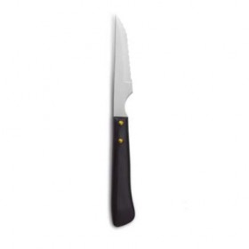 Couteau à steak inox manche marron 21.5cm - Lot de 6