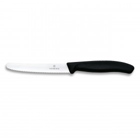 Couteau à tomates et saucisses manche noir lame 11cm