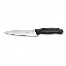 Couteau à trancher lame 15cm manche synthétique noir