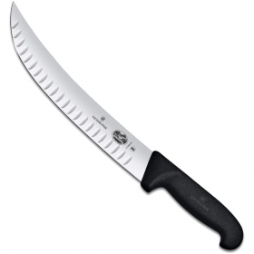 Couteau de banc lame alvéolée 25cm - manche synthétique noir