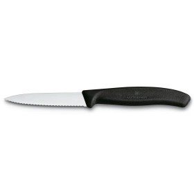 Couteau d'office lame dentée 8cm manche synthétique noir
