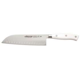 Couteau Santoku - lame inox Nitrum 18cm - manche blanc
