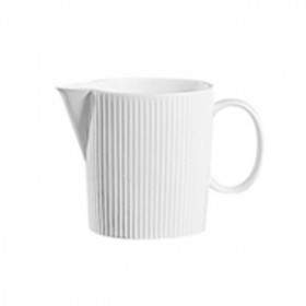 Crémier en porcelaine blanche 22cl avec motif lignes droites en relief