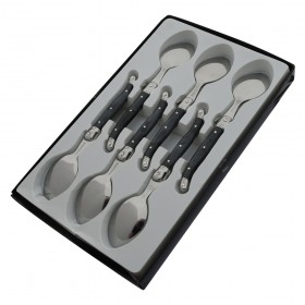 Cuillère à café acier inoxydable postiche gris marbré - Lot de 6