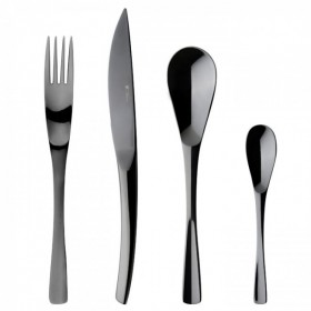 Cuillère à soda inox noir 18/10 - Lot de 6
