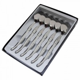 Cuillères de table tribloc argenté en acier inoxydable - Lot de 6