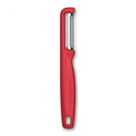 Eplucheur à lame dentée manche rouge