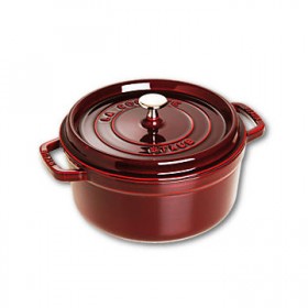 Cocotte en fonte ronde 26 cm rouge grenadine