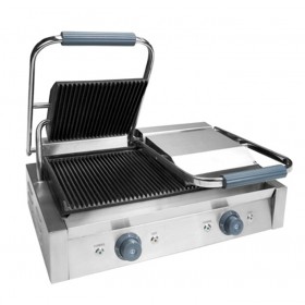 Grill électrique double professionnel - 4400w pour grillades et sandwichs - Max 300°C