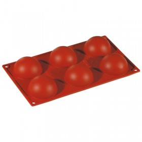 Moule flexible en silicone - 6 demi-sphères