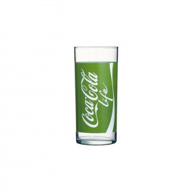 verre Coca Cola 30cl avec motif vert - Gobelet forme haute - A l'unité