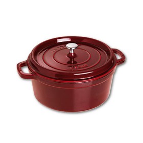 Cocotte en fonte ronde 28 cm rouge grenadine