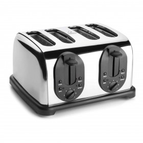 Grille-pain automatique inox quatre tranches - 1750w