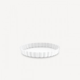 Moule à tarte rond blanc 28,5cm en porcelaine