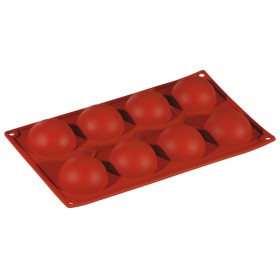 Moule flexible en silicone - 8 demi-sphères
