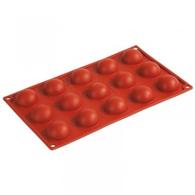 Moule flexible en silicone - 15 demi-sphères